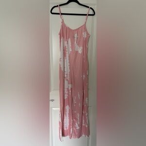 RomanticHut Pink and White Tie-Dye Jumpsuit